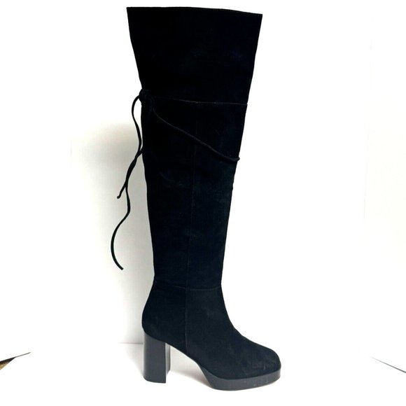 Free People Womens Echo Platform Boot Black Suede EU39 M US9 - Picture 1 of 6